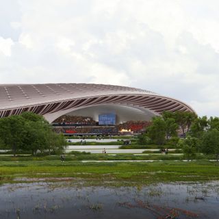 Nansha Sports Complex, render, Zaha Hadid Architects