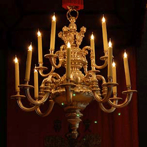 gilt chandelier at hampton court