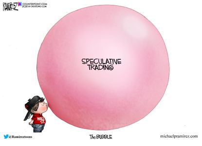 Editorial Cartoon U.S. investors bubble wall street