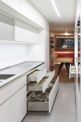 Completely reworking the kitchen cabinetry was one of the project's biggest interventions