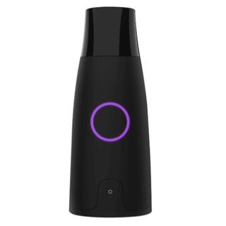 lumen metabolism tracker: a small black handheld device with a purple ring button