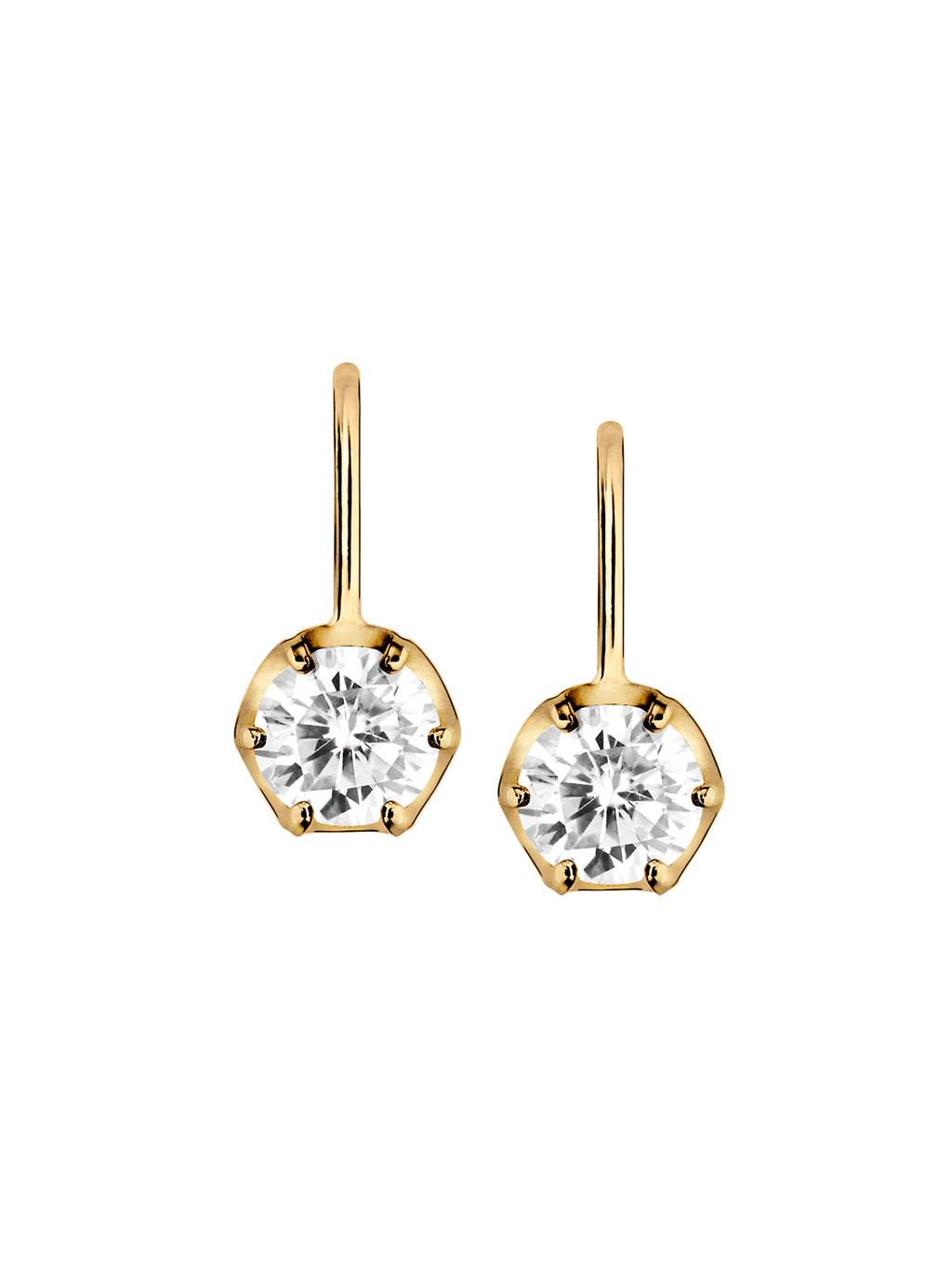 Cecilia Earrings in Moissanite, 18k Gold Vermeil