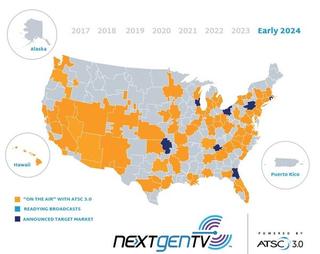 map of ATSC 3.0 deployments early 2024