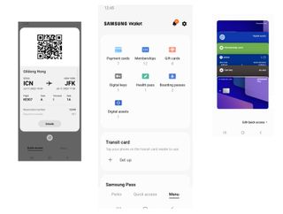 a composite image showing off the Samsung Wallet