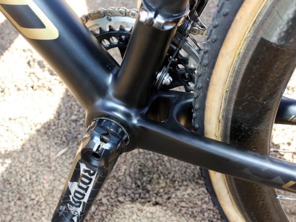 The bottom bracket works with standard threaded cups.