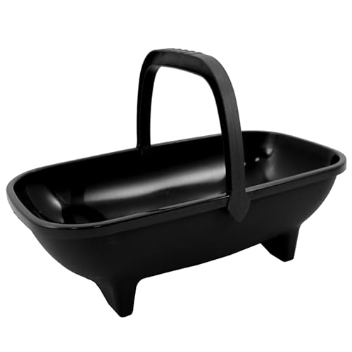 Storm Trading Group Garden Trug 53cm Black Plastic Basket Plant Pot With Handle for Transporting Gardening Tools