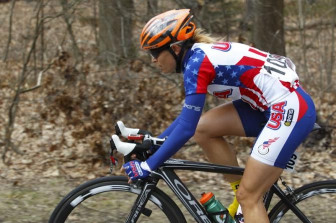 Lauren Hall (United States) was first to make a breakaway attempt