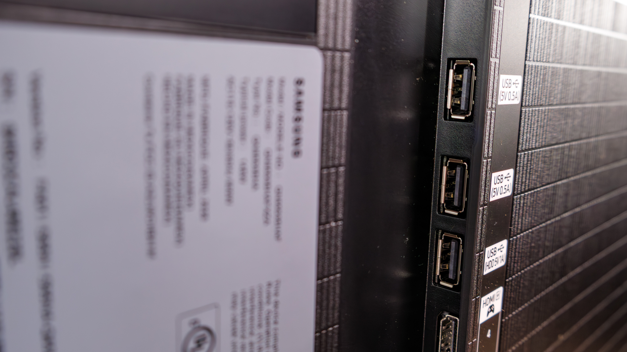 The ports on a Samsung S95H OLED TV