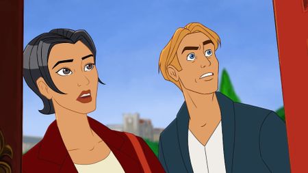 Two characters in Broken Sword - The Smoking Mirror Reforged looks surprised