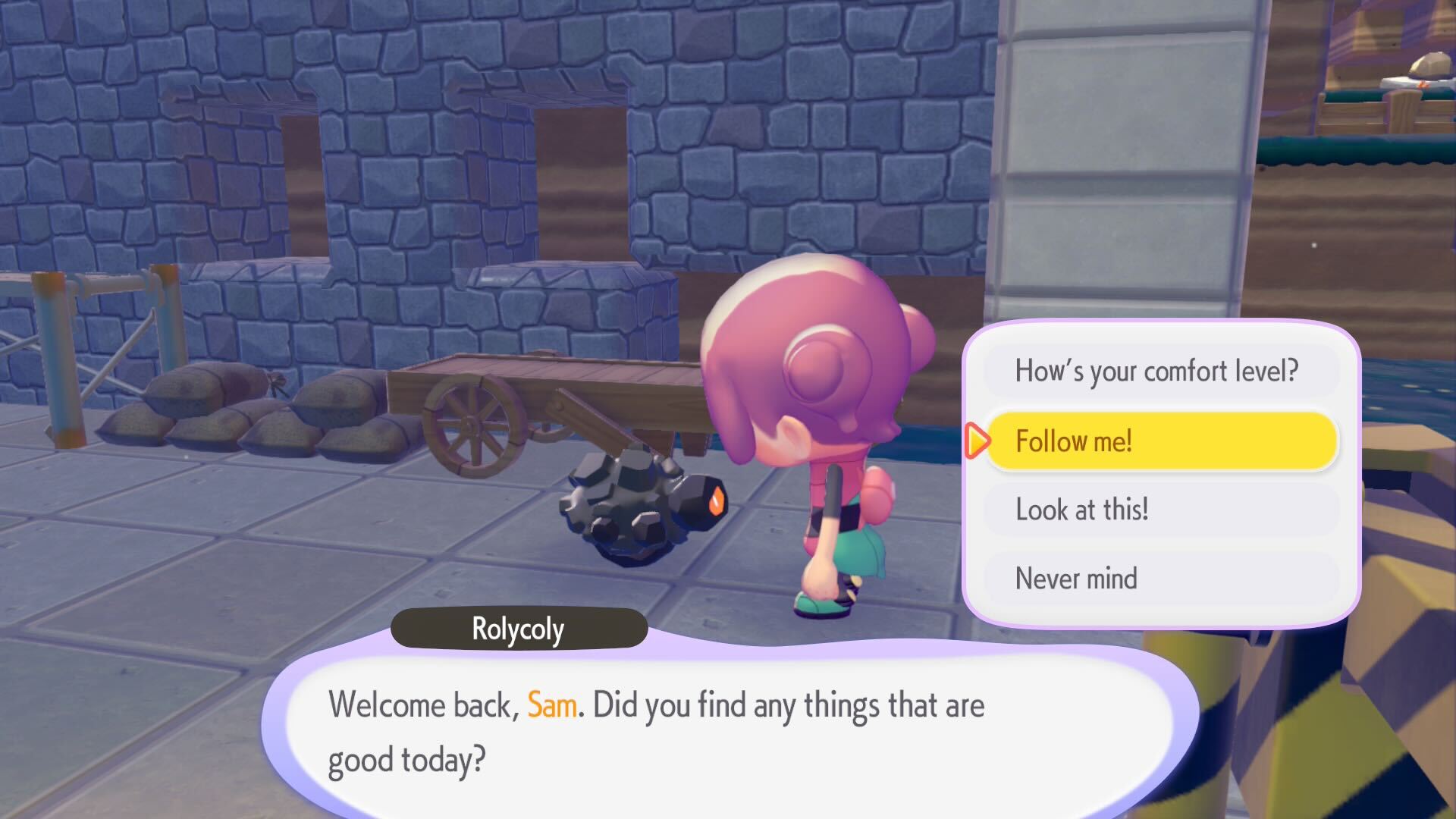 Getting Rolycoly to follow you in Pokemon Pokopia