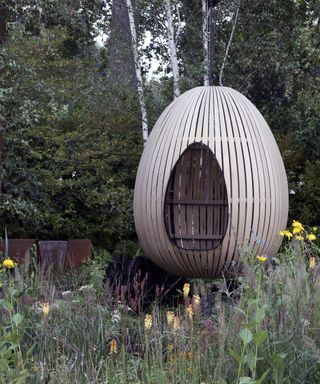 Eco garden designed by Tom Massey for Chelsea Flower show 2021