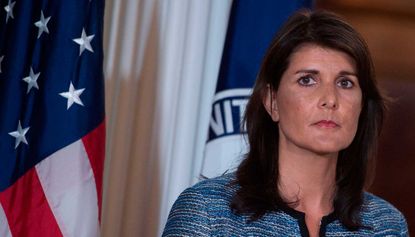 US envoy to the UN Nikki Haley announces the withdrawal from the human rights council
