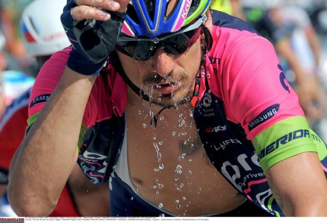 Filippo Pozzato (Lampre-Merida) was feeling the heat