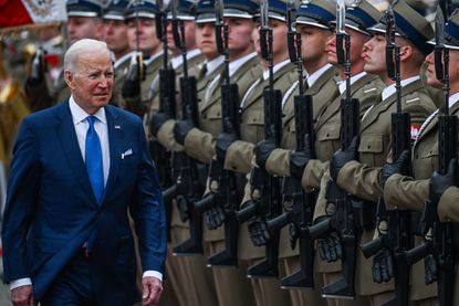 Joe Biden with Polish soldiers