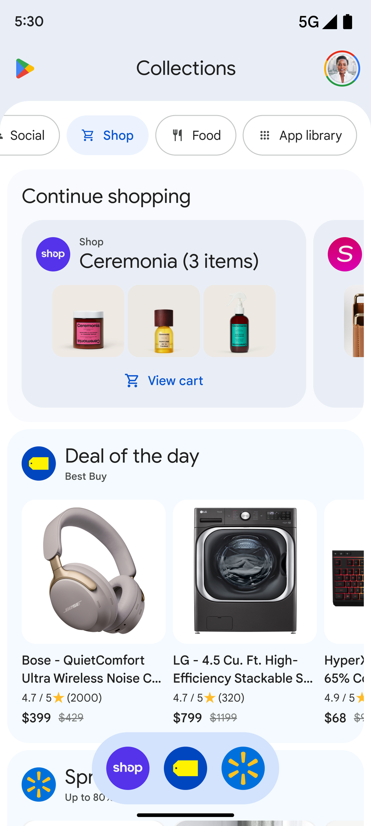 A preview of the Google Play Collections feature that launched on Wednesday.