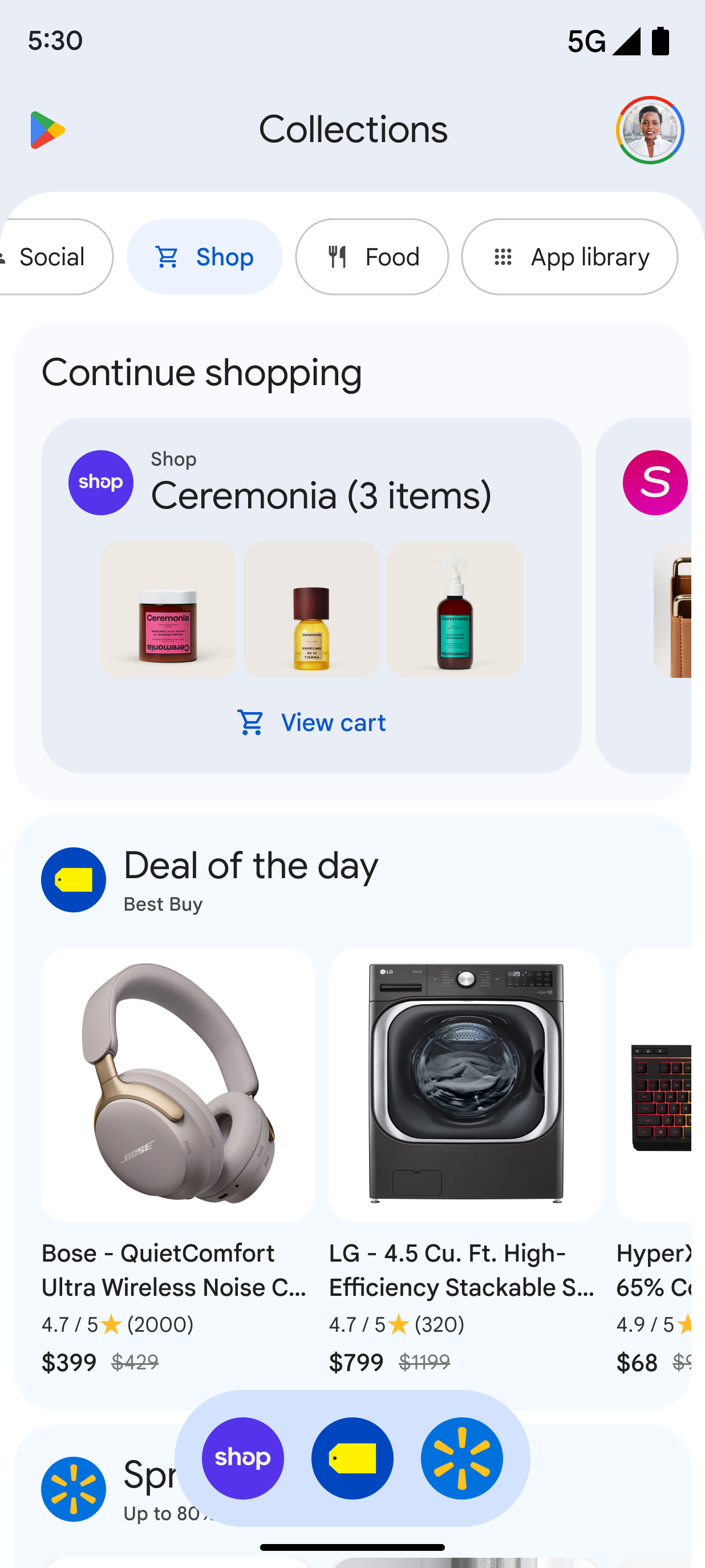 A preview of the Google Play Collections feature that launched on Wednesday.