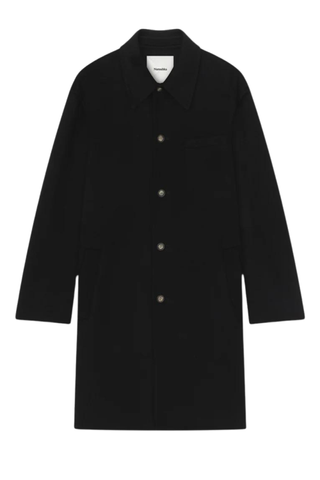 Janno - Double Wool Silk Coat - Black