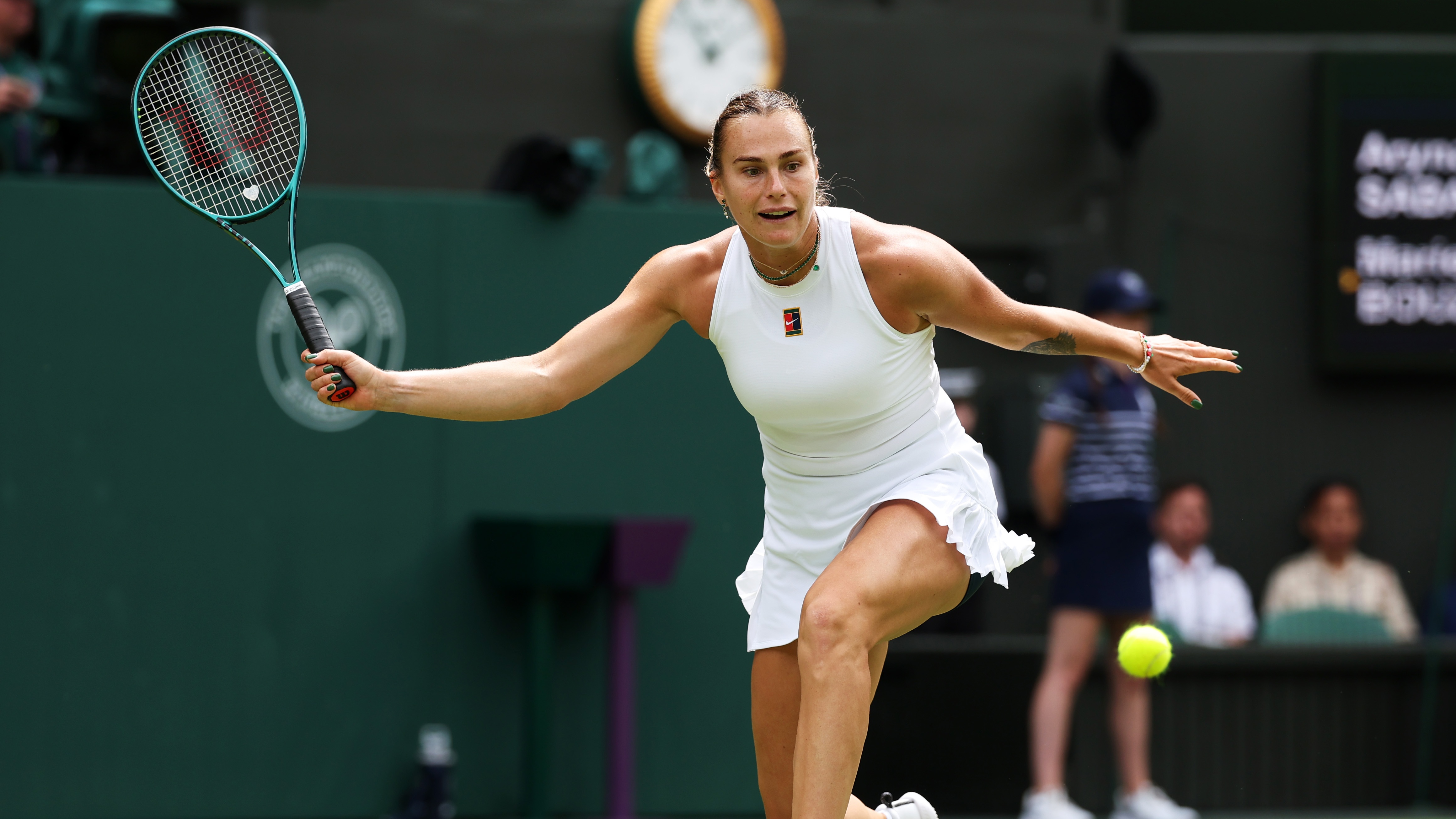 Sabalenka on centre court at Wimbledon
