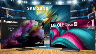 Collage of OLED TVs on sale for March Madness