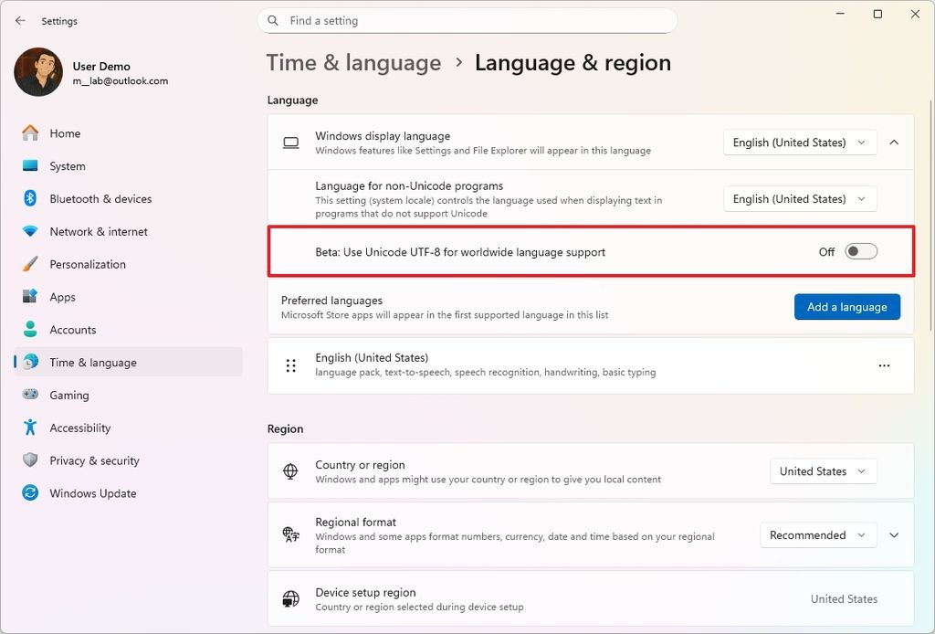 Use Unicode UTF-8 for worldwide language support
