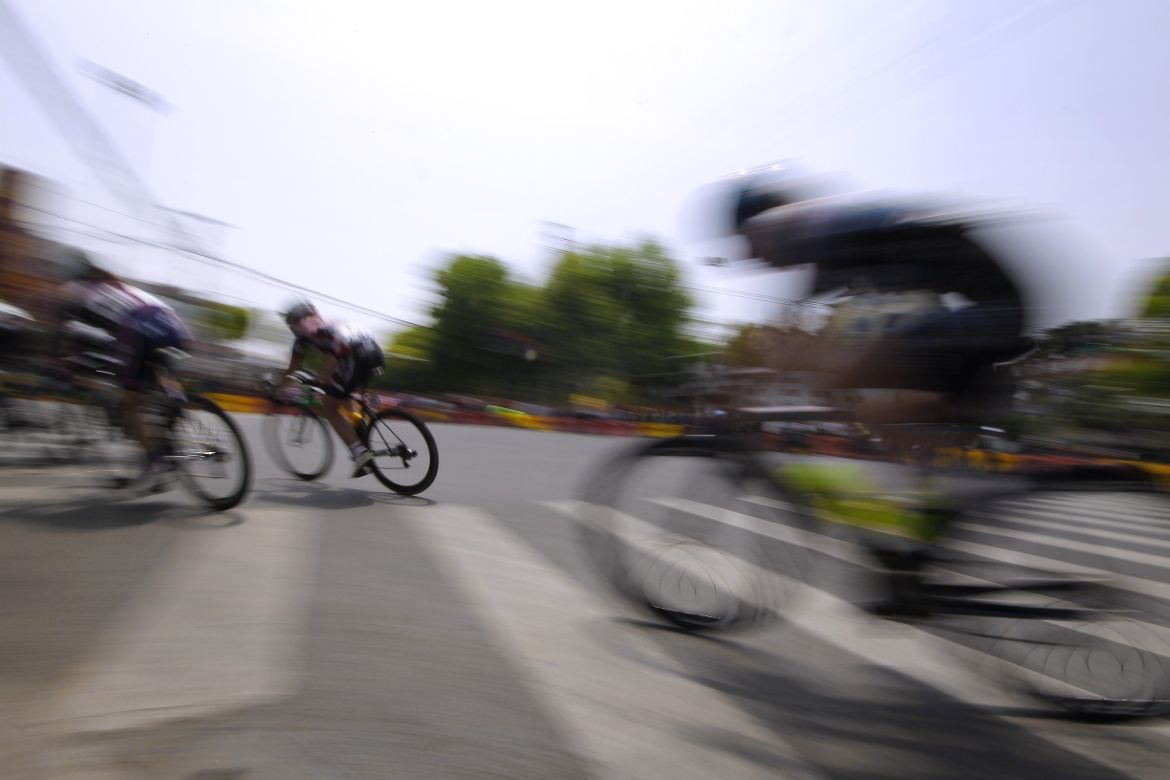 The peloton whizzes by