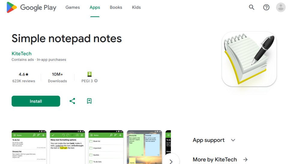 Notepad Notes website screenshot (December 2025).