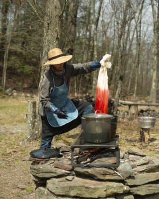 Natural dyeing process perfected by Hawthorne Valley Waldorf School teacher Janene Ping