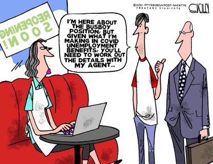 Editorial Cartoon U.S. unemployment benefits