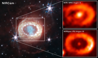 The NASA/ESA/CSA James Webb Space Telescope has observed the best evidence yet for emission from a neutron star at the site of a well-known and recently-observed supernova. The supernova, known as SN 1987A, occurred 160,000 light-years from Earth in the Large Magellanic Cloud. 