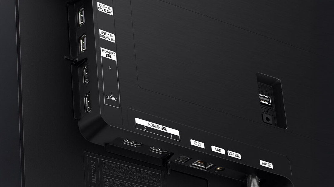 The ports on a Samsung S90F OLED TV