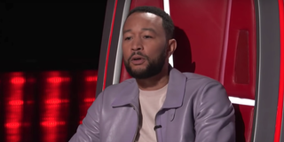 The Voice John Legend looks shocked.