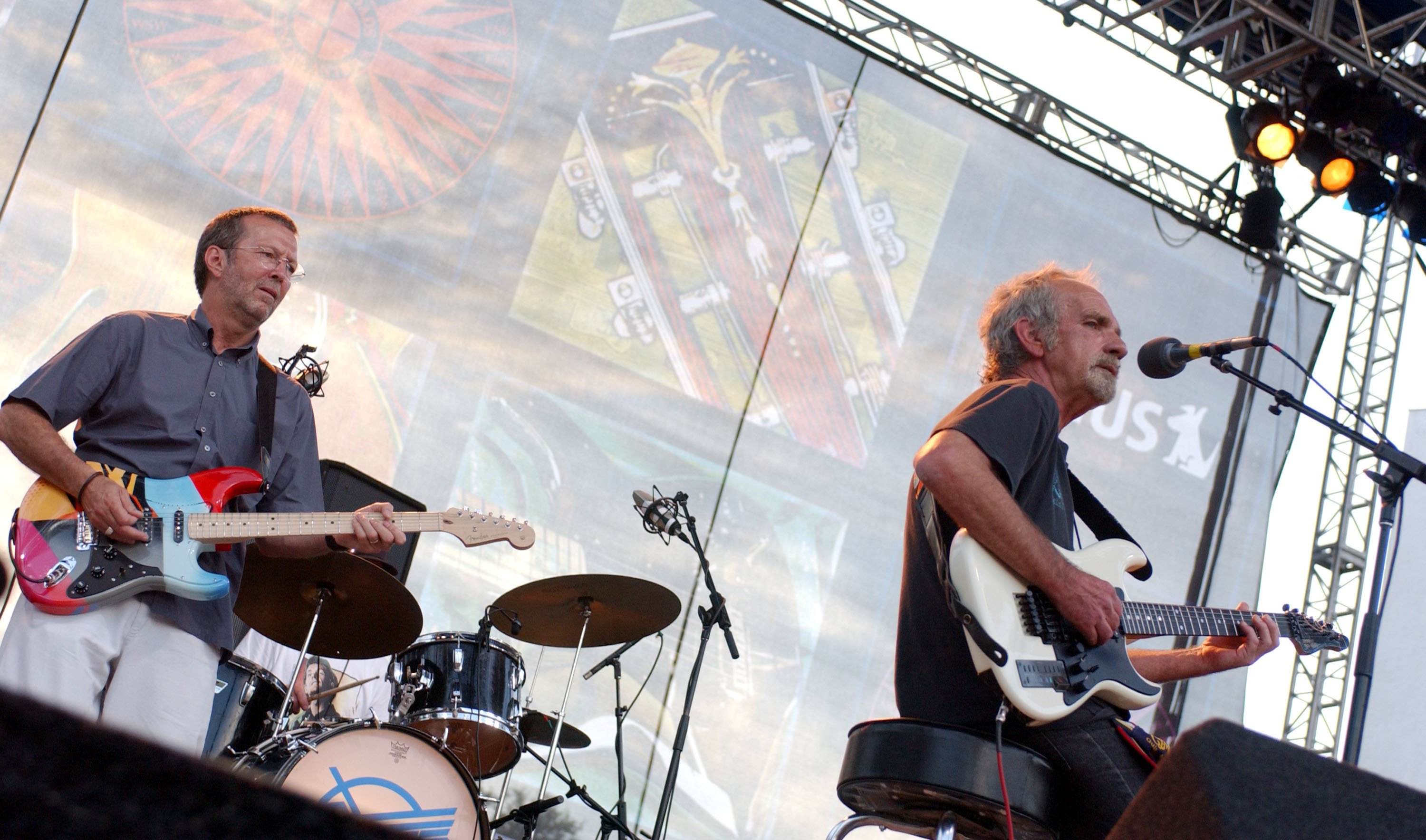 Eric Clapton and J.J. Cale at the Fair Park in Dallas, Texas, June 5, 2004
