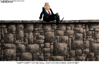Political Cartoon U.S.Trump Border Wall humpty dumpty