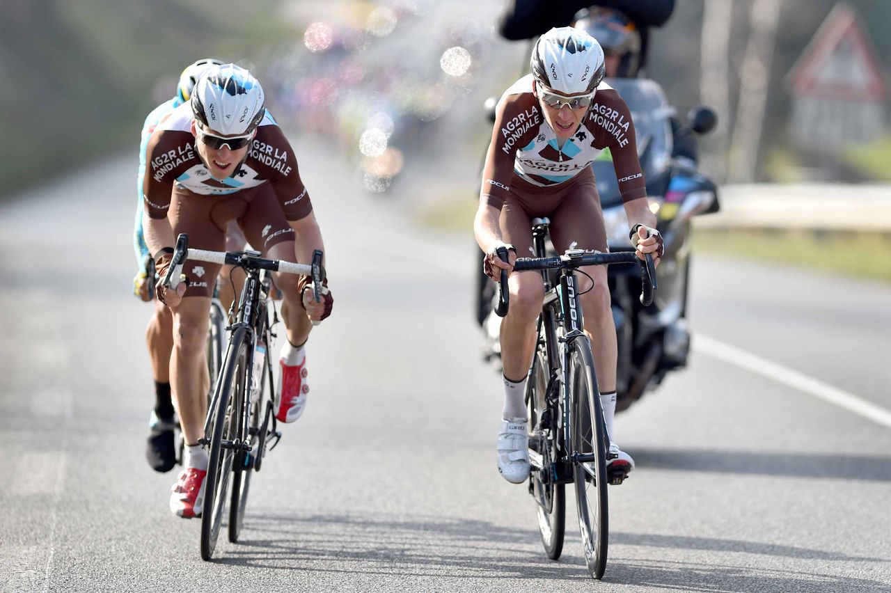AG2R's Jan Bakelants and Romain Bardet went on the attack
