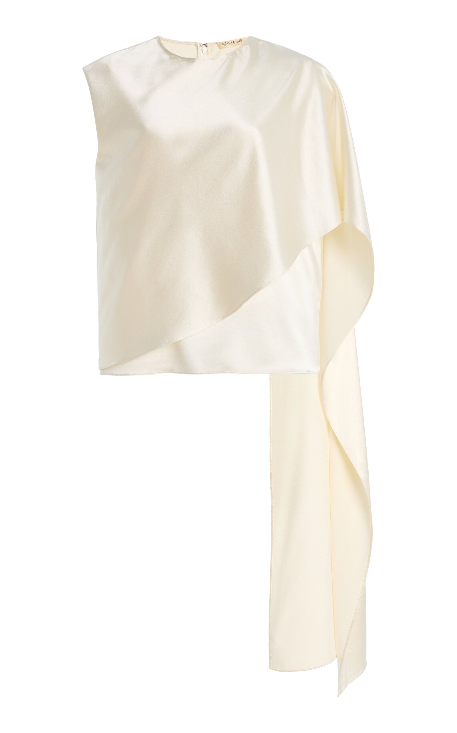 Exclusive Carmen Cape-Sleeve Silk Top