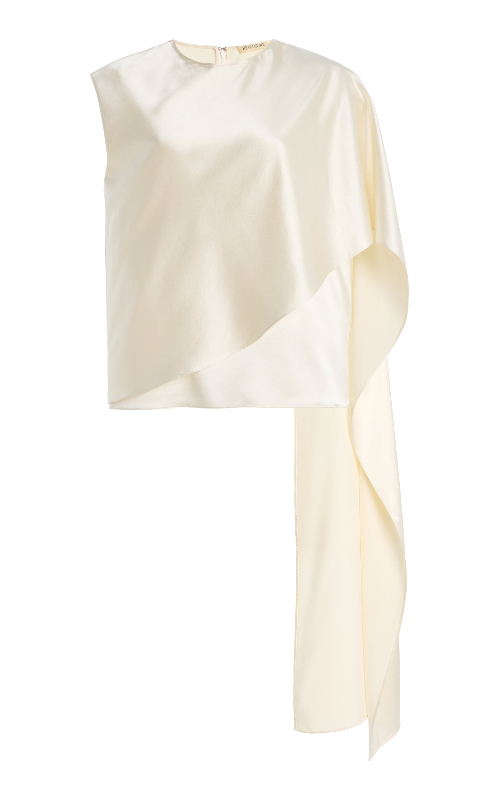 Exclusive Carmen Cape-Sleeve Silk Top