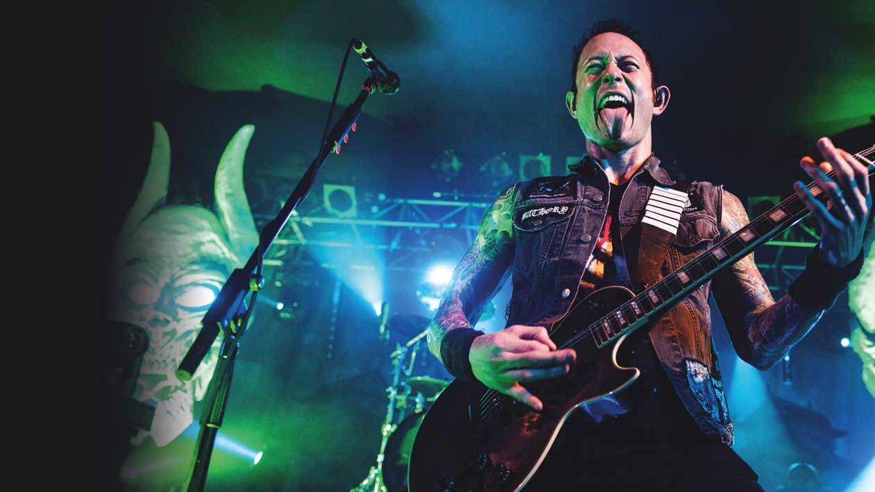 Trivium Matt Heafy sticking out tongue