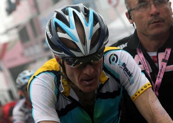 Levi Leipheimer (Astana) shows the strain of the Blockhaus mountain finish.