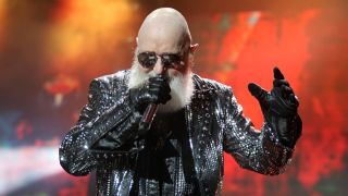 Rob Halford onstage with Judas Priest in 2024