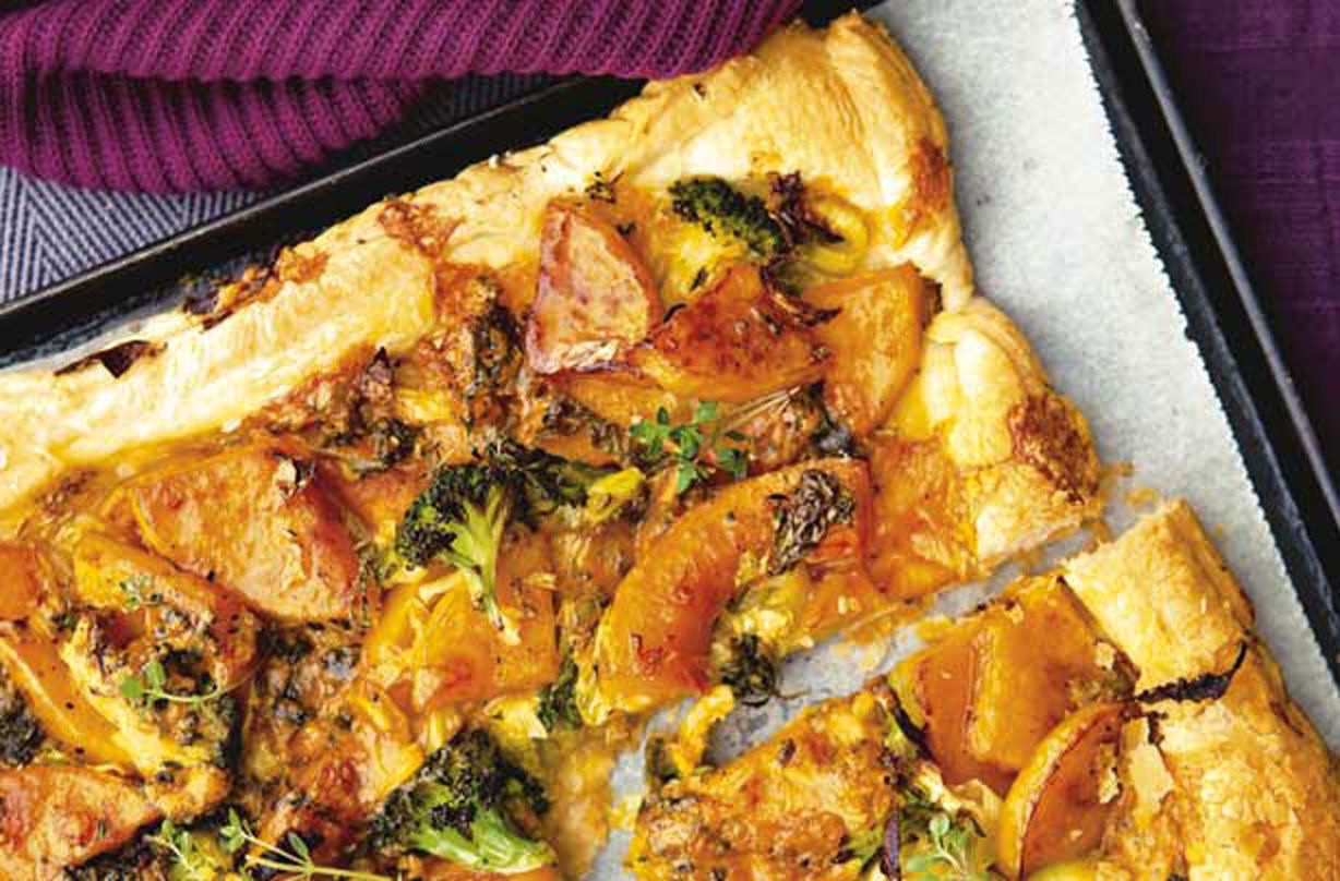 Squash and greens tart