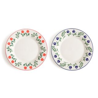 Set of 4 Lysor Floral Porcelain Plates