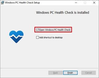Finish PC Health Check app install