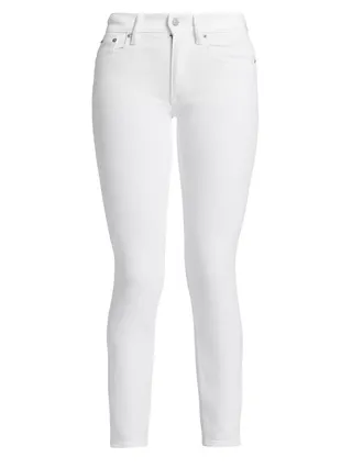 Cotton-Blend Mid-Rise Skinny Jeans