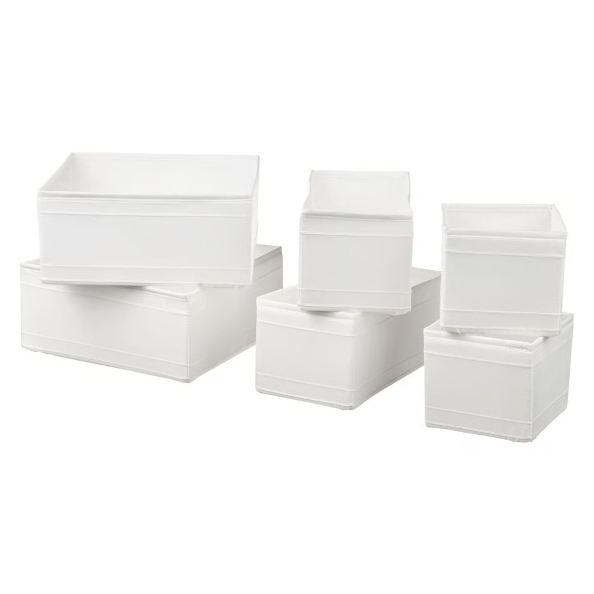 White IKEA Skubb organizers
