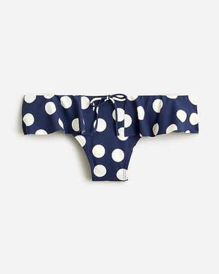 Maryam Nassir Zadeh X J.crew Ruffle Bow-Tie Bikini Bottom in Dot