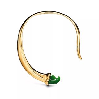 Tiffany & Co. Elsa Peretti Claw Necklace in Yellow Gold with Green Jade, Large