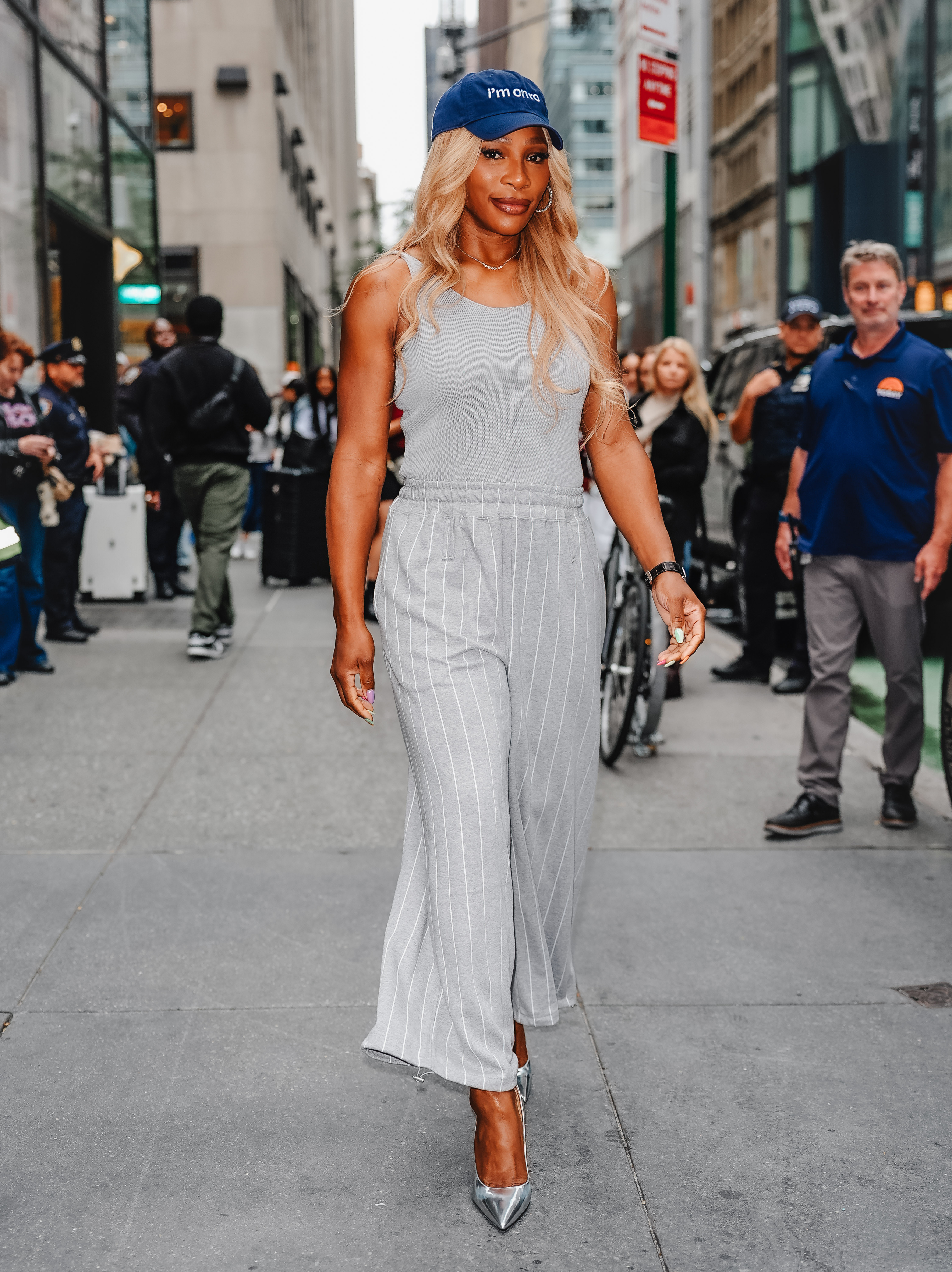 Serena Williams was spotted outside The Today Show in the wide-leg trouser trend