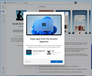 Amazon Appstore Preview on Windows 11