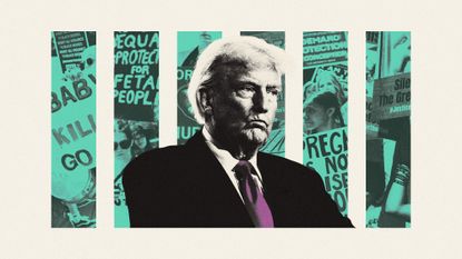 Illustration of Donald Trump and anti-abortion activists