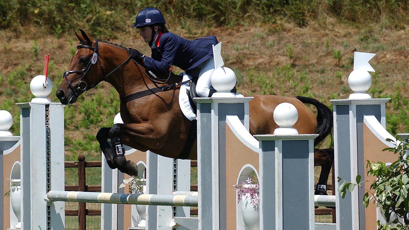 Laura Collett and Noble Springbok, bronze Individual medallists at Pratoni Del Vivaro, 2005